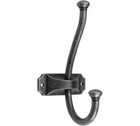 GTV - Gancho doble retro de aleación de zinc, ganchos de pared de estilo vintage, ganchos para muebles, percheros, ganchos para sombreros para chaquetas, abrigos, toallas, accesorios