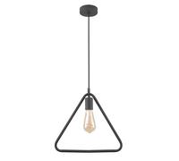 GTV GIJA lámpara colgante triangular - estructura geométrica de metal en negro, casquillo E27 230 V, IP20, diseño escandinavo para salón, cocina y comedor - lámpara de techo