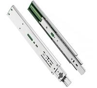 GTV H45 - Rieles para cajones (45,3 x 400 mm, acero galvanizado, sistema de rieles de cierre suave, guía de bolas, soporta hasta 30 kg, 1 juego = 2 unidades)