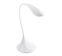 GTV HALLEY Lámpara de Escritorio LED 8W 500lm 4000K Blanco Neutro, Lámpara de Mesa Regulable 3 Niveles con Cuello de Cisne Brazo Flexible, Lámpara Oficina Minimalista Interruptor Táctil, Blanca
