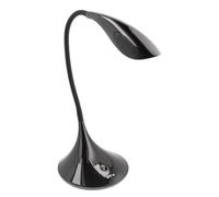 GTV HALLEY Lámpara de Escritorio LED 8W 500lm 4000K Blanco Neutro, Lámpara de Mesa Regulable 3 Niveles con Cuello de Cisne Brazo Flexible, Lámpara Oficina Minimalista Interruptor Táctil, Negra