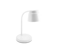 GTV Lámpara de Escritorio Helin, 350 Lúmenes, Luz de Lectura 4000K, Lámpara LED de Escritorio, Lámpara de Mesita, Lámpara de Mesa, con Cable de 150 cm, Blanca, estable y moderna