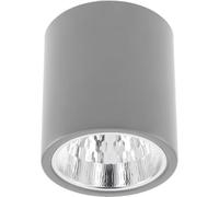 GTV Lámpara de Techo Cilíndrica DRAGO, Plafón de Superficie con Casquillo E27, para Bombillas de hasta 60W, 133x148 mm, IP20, Diseño Moderno, Aluminio Gris