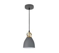 GTV - Lámpara de techo KERALA | Lámpara colgante Ø16 cm Lámpara de salón comedor lámpara E27 | Lámpara de techo para salón, cocina, comedor | Pantalla de metal | Gris