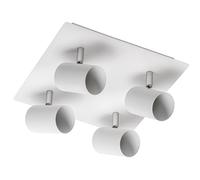 GTV - Lámpara de techo Veneto | Iluminación moderna para oficinas, viviendas y habitaciones | Lámparas de techo | 4 x GU10 | redondo/rectangular | blanco |IP20