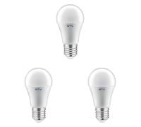 GTV Lámpara LED bombilla E27 3000K blanco cálido, brillante - sin parpadeo, duradera - para iluminación LED en oficina y taller (Paquete de 3)