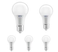 GTV Lámpara LED bombilla E27 3000K blanco cálido - sin parpadeo, duradera - para iluminación LED en casa, oficina y taller (Paquete de 5)