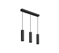 GTV Lighting - Lampara Colgante LED TRESOS II para Interiores Escandinavos Minimalistas o Modernos, Lampara Techo Colgante Longitud de Cable Ajustable, 3xGU10, Aluminio, IP20, Máx. 3x20W, Negro