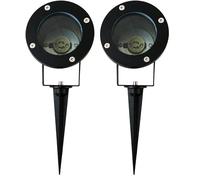 GTV lighting Lámpara de jardín Diego GU10, máx. 35 W, IP65, CA 220-240 V, 50/60 Hz, color negro (Paquete de 2)