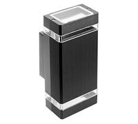 GTV lighting Lámpara de pared NESSA GU10, máx. 2 x 50 W, IP54, CA 220-240 V, 50/60 Hz, color negro