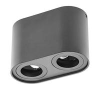 GTV lighting Lámpara de techo Senso Duo alum, 83 x 165 x 110, IP20, máx. 50 W, redonda, color negro