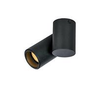 GTV lighting LUPO - Lámpara de techo (aluminio, 11,6 x 5,6 x 11,5, IP20, 1 GU10, máx. 50 W, redonda, color negro, para oficinas, casas y apartamentos modernos)