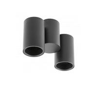 GTV lighting LUPO - Lámpara de techo (aluminio, 17,5 x 5,6 x 11,5, IP20, 2 bombillas GU10, máx. 50 W, redonda), color negro