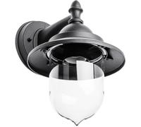 GTV Lighting Toskana - Aplique de pared para jardín (25 cm, aluminio), color negro