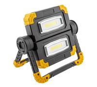 GTV LIGHTNING - Foco LED portátil, batería integrada de 5000 mAh, banco de energía integrado, foco LED WORKY, USB-C, IP44, 2 x 10 W COB, 1200 lm, 6400 K, 5 V 1 A