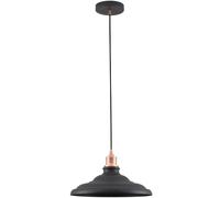 GTV LORET, Lámpara de techo L,9721 AC220-240V,50/60Hz,1*E27,máx.40W, Ø 34,8 cm,IP20, simple negro