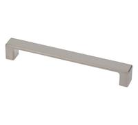 GTV Modena - Manija moderna de aleación de zinc para muebles, 192 mm, distancia entre agujeros, longitud total: 204 mm, altura 23,5 mm, incluye tornillos, acabado de aluminio