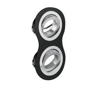 GTV MORENA foco empotrable doble redondo orientable - aluminio negro con aros plateados, IP20, MR16, 2×50 W; ideal para salón y cocina