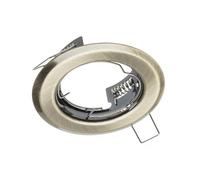 GTV PARMA III foco empotrable LED Ø60-65 mm - aro redondo de acero en oro envejecido, IP20, compatible con GU10/MR16, sin bombilla, ideal para salón, cocina y pasillo - iluminación interior