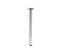 GTV Pie para Muebles S6 - Ø 60 mm, Altura = 820 mm, Aspecto de Aluminio, Altura Regulable 20 mm, Pata de Mesa de Acero con Placa de Montaje de 127 mm para Mesa, Escritorio, Muebles de Cocina