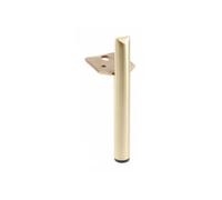 GTV - Pie Ronda | Sección Transversal Redonda Ronda Patas para Muebles de Acero | Patas de Tubo de Acero Redondas | Patas de Mesa | Altura 150 mm | Diámetro 25 mm | Oro Cepillado