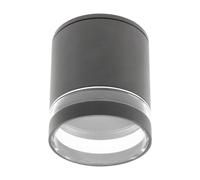 GTV Plafón de Techo Cilíndrico RIVEN, Foco de Superficie para Interior y Exterior, Protección IP54, 102x120 mm, Casquillo GU10 max 35W, Aluminio Color Grafito