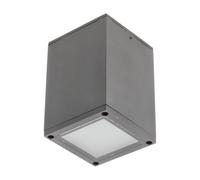 GTV Plafón de Techo LENTO, Aplique de Pared Cuadrado para Exterior e Interior, Protección IP54, 100x130 mm, Casquillo GU10, Aluminio Resistente, Color Grafito