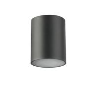 GTV Plafón de Techo LENTO, Lámpara Cilíndrica de Superficie para Exterior e Interior, IP54, Casquillo GU10, 100x130 mm, máx. 35W, Aluminio color Grafito