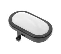 GTV Plafón Estanco LED OVALIO, Lámpara de Mamparo para Pared o Techo, Protección IP54, 5W 500lm, Luz Neutra 4000K, para Garaje, Sótano y Taller, Negro