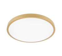GTV Plafón LED ATOL Lámpara de Techo Redonda, Diseño Extraplano 6cm, IP54 para Interior y Exterior, 32W 2560lm, 4000K Luz Neutra, Ø400mm, Acabado Dorado