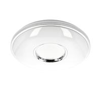 GTV Plafón LED con Mando a Distancia SORI, Regulable en Intensidad y Color (CCT), Efecto Cielo Estrellado, 48W, 3840lm, Ø490mm, IP44, Blanco con Cromo