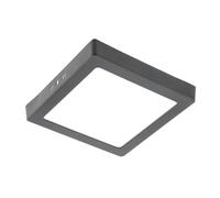 GTV Plafón LED de Superficie MATIS PLUS, Diseño Cuadrado Moderno, Luz Neutra 4000K, 19W 1520lm, Lámpara de Techo para Pasillo y Oficina, Aluminio, Color Negro