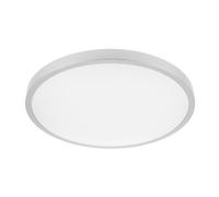 GTV Plafón LED de Techo ATOL, 32W 2560lm, Luz Neutra 4000K, Ø400mm, IP54 para Interior y Exterior, Diseño Perfil Bajo 6cm, Policarbonato, Color Plata