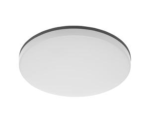 GTV Plafón LED Regulable BESA, 24W 2400lm, Luz Cálida 3000K, IP54 Impermeable, IK10 Antigolpes, Lámpara de Techo y Pared Redonda, Montaje Superficie, Negro