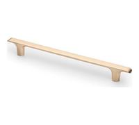 GTV PLAIN Tirador para muebles de ZnAl, C=192 mm, L=245 mm, dorado cepillado, minimalista, moderno, para armarios de cocina, cajones y cómodas, tornillos incluidos