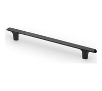 GTV PLAIN Tirador para muebles de ZnAl, C=192 mm, L=245 mm, negro mate, minimalista, moderno, para armarios de cocina, cajones y cómodas, tornillos incluidos
