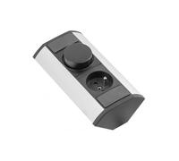 GTV Regleta de mesa angular Mini con regulador CCT y toma de tierra 230 V 16 A - compacto y potente enchufe de mesa para cada necesidad