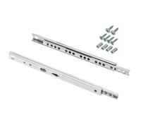 GTV Rieles de cajón H17, rieles para cajones, sistema de rieles con tornillos para muebles, longitud: 214 mm, uso universal para cajones con frentes de inserción y solapamiento