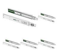 GTV - Rieles para cajones H45 VERSALITE PLUS+, guía de bolas con amortiguación, altura : 45 mm, L-450 mm, trineo mínimo mecanismo de cierre suave, capacidad de carga 30 kg, instalación fácil y rápida