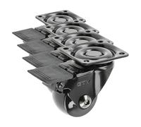 GTV - Ruedas para muebles CALIBRO | Ruedas giratorias | Ruedas para muebles | con freno | Diámetro 35 mm | De plástico y acero | Negro (Paquete de 4)