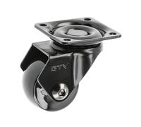 GTV - Ruedas para muebles CALIBRO | Ruedas giratorias | Ruedas para muebles | sin freno | Diámetro 35 mm | De plástico y acero | Negro