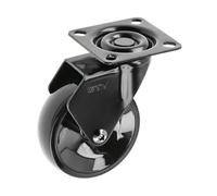 GTV - Ruedas para muebles CALIBRO | Ruedas giratorias | Ruedas para muebles | sin freno | Diámetro 75 mm | De plástico y acero | Negro