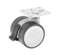 GTV - Ruedas para muebles CIRCO | Ruedas giratorias | Ruedas para muebles | con freno | Diámetro 50 mm | De plástico y acero | Gris