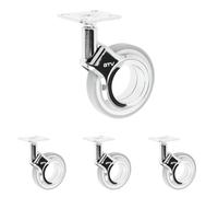 GTV - Ruedas para muebles GIRA | Ruedas giratorias | Ruedas para muebles | sin freno | Diámetro 75 mm | De plástico y acero | Cromado + gris mate (Paquete de 4)