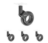 GTV - Ruedas para muebles STRADA | Ruedas giratorias | Ruedas para muebles | sin freno | Diámetro 60 mm | De plástico y acero | Negro (Paquete de 4)
