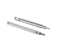GTV - Set de Guias Correderas para Cajones de Extracción Total 53.9 x 650 mm, Acero Galvanizado de 2 mm, Correderas Telescopicas, Rieles Cajones Soporta hasta 100 kg, Rieles para Cajones - 2 Piezas