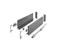 GTV- Sistema de Cajones Axis Pro, Juego de Cajones, Extracción Total y Amortiguación Integrada, Carga hasta 40 kg, Cajones Deslizantes con Cierre Suave - Ancho 450 mm, Alto 168 mm, Antracita