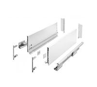 GTV- Sistema de Cajones Axis Pro, Juego de Cajones, Extracción Total y Amortiguación Integrada, Carga hasta 40 kg, Cajones Deslizantes con Cierre Suave - Ancho 400 mm, Alto 168 mm, Blanco