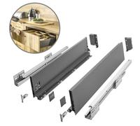 GTV- Sistema de Cajones Axis Pro, Juego de Cajones, Extracción Total y Amortiguación Integrada, Carga hasta 40 kg, Cajones Deslizantes con Cierre Suave - Ancho 550 mm, Alto 120 mm, Antracita