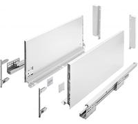 GTV- Sistema de Cajones Axis Pro, Juego de Cajones, Extracción Total y Amortiguación Integrada, Carga hasta 40 kg, Cajones Deslizantes con Cierre Suave - Ancho 350 mm, Alto 200 mm, Blanco